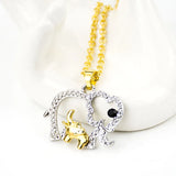 Mother's Gift Necklace Women Elephant Crystal Pendant