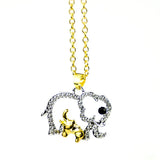 Mother's Gift Necklace Women Elephant Crystal Pendant