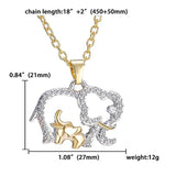 Mother's Gift Necklace Women Elephant Crystal Pendant