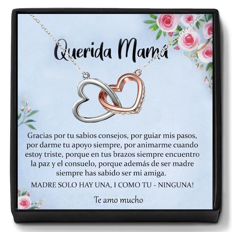 Mom's Gift Necklace for Mom Heart Pendant Eternity Christmas