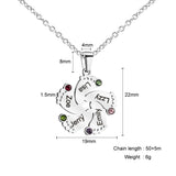 Mother's Gift Baby Feet Birthstone Pendant Necklace Engraving Names