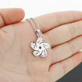 Mother's Gift Baby Feet Birthstone Pendant Necklace Engraving Names