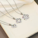 Mother's Gift Baby Feet Birthstone Pendant Necklace Engraving Names