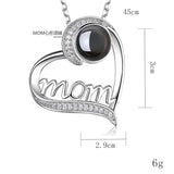 Mom's Gift Photo Projection Necklace Heart Lover Family Memory