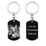 Mother's Gift Stainless Steel Keychain with Photo Engraving