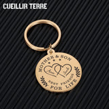 Mother's Love Heart Shape Engraved Letters Keychain Gift