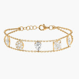 Mother's Gift 2 Rows Initial Chokers Personalized Bracelet for Women