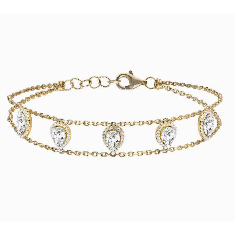 Mother's Gift 2 Rows Initial Chokers Personalized Bracelet for Women