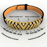 Mother's Gift Women's Leather Bracelet with Crystal Charms