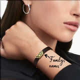 Mother's Gift Women's Leather Bracelet with Crystal Charms