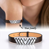 Mother's Gift Women's Leather Bracelet with Crystal Charms