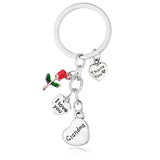 Keychain Gift for Grandma Mom, I Love You Heart Pendant Key Ring