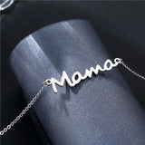 Mom Mama Letter Pendant Necklace Stainless Steel Jewelry