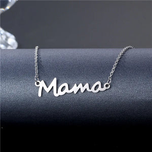 Mom Mama Letter Pendant Necklace Stainless Steel Jewelry