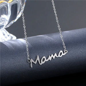 Mom Mama Letter Pendant Necklace Stainless Steel Jewelry