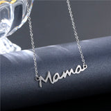 Mom Mama Letter Pendant Necklace Stainless Steel Jewelry