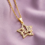 Mother's Mama Letter Pendant Necklace Stainless Steel Mom Nameplate Choker