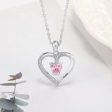 Personalized Heart Necklace for Mom with Name and Birthstone - Anniversary Gift