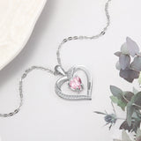 Personalized Heart Necklace for Mom with Name and Birthstone - Anniversary Gift