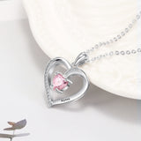 Personalized Heart Necklace for Mom with Name and Birthstone - Anniversary Gift