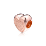 Mother's Rose Heart Charm 925 Silver Jewelry DIY Beads