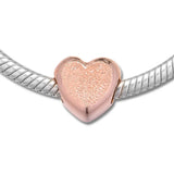 Mother's Rose Heart Charm 925 Silver Jewelry DIY Beads