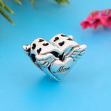 925 Silver Mum Heart Beads with Angel Charm for Bracelet