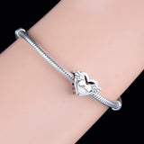 925 Silver Mum Heart Beads with Angel Charm for Bracelet