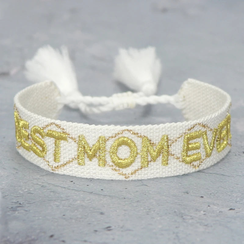 Mom's Embroidery Bracelets Adjustable Unique Gift