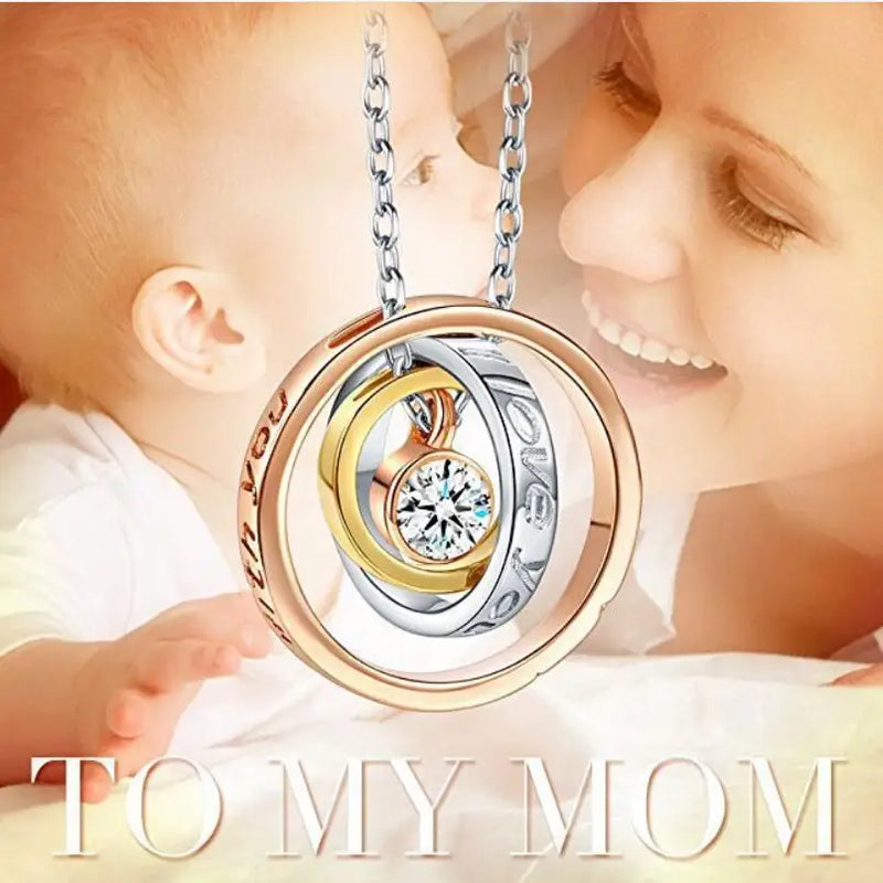 Mother's Crystal Pendant Necklace