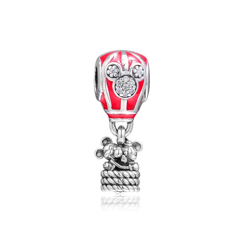 Mother's Gift Mouse Hot Air Balloon Charm 925 Silver Jewelry