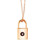 Mother's Gift Photo Projection Necklace Lock Shaped Couple Necklace