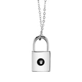 Mother's Gift Photo Projection Necklace Lock Shaped Couple Necklace