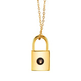 Mother's Gift Photo Projection Necklace Lock Shaped Couple Necklace