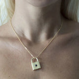 Mother's Gift Photo Projection Necklace Lock Shaped Couple Necklace
