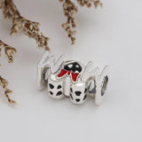 Silver Mum Angel Wings Charm for Bracelet Women Jewelry Logo
