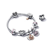 Silver Mum Angel Wings Charm for Bracelet Women Jewelry Logo