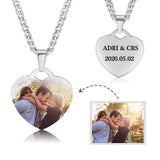 Mothers Heart Necklace with Photo, Stainless Steel Pendant