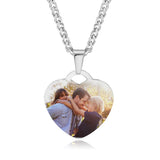 Mothers Heart Necklace with Photo, Stainless Steel Pendant
