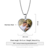 Mothers Photo Necklace for Women Mom Grandma Love Heart Picture