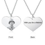 Personalized Mothers Photo Necklace Heart Picture Keepsake