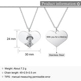 Personalized Mothers Photo Necklace Heart Picture Keepsake