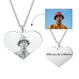Personalized Mothers Photo Necklace Heart Picture Keepsake