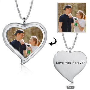 Mothers Photo Necklace Love Heart Pictures Stainless Steel Pendant