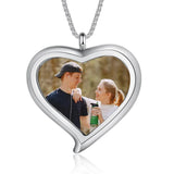 Mothers Photo Necklace Love Heart Pictures Stainless Steel Pendant