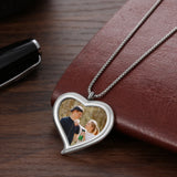 Mothers Photo Necklace Love Heart Pictures Stainless Steel Pendant