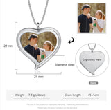 Mothers Photo Necklace Love Heart Pictures Stainless Steel Pendant