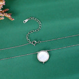 Zircon Circle Pendant Necklace 925 Sterling Silver 18K Plated CZ Heart