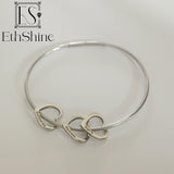 Custom Kids Name Heart Slide Charm Bracelets - Stainless Steel Bangles