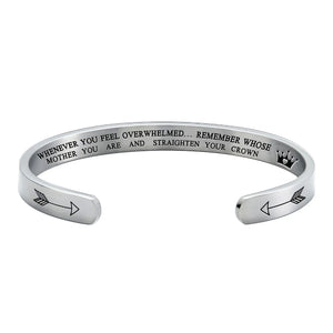 Unique Stainless Steel Cuff Bracelet Birthday Mom Step for Women